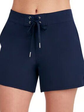 Nautica Women's 7" Swimming Board Shorts in Deep Sea NWT